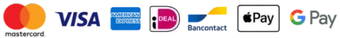Secure Payment: Mastercard, Visa, Amex, iDeal, Bancontact, Apple Pay, Google Pay